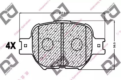 Комплект тормозных колодок DJ PARTS BP1050